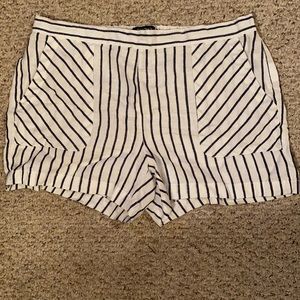 Ellen Tracy L, white w/ Navy stripes.